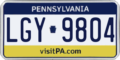 PA license plate LGY9804
