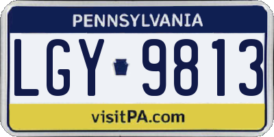 PA license plate LGY9813
