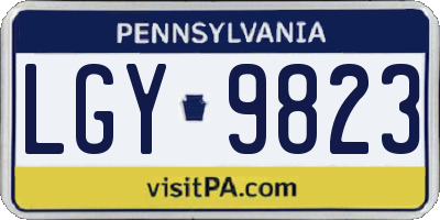 PA license plate LGY9823