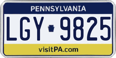 PA license plate LGY9825