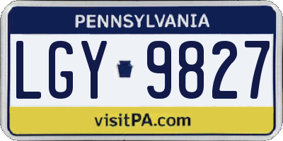 PA license plate LGY9827