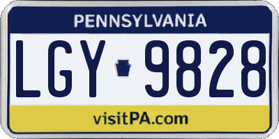 PA license plate LGY9828
