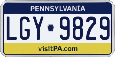 PA license plate LGY9829