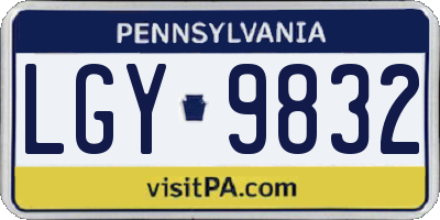 PA license plate LGY9832