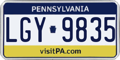 PA license plate LGY9835