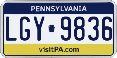 PA license plate LGY9836