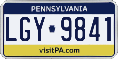 PA license plate LGY9841
