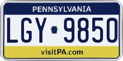 PA license plate LGY9850