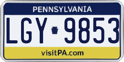 PA license plate LGY9853