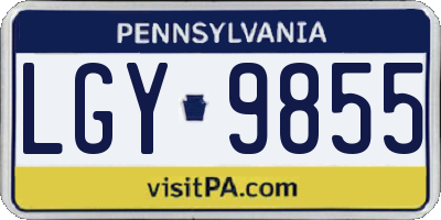 PA license plate LGY9855