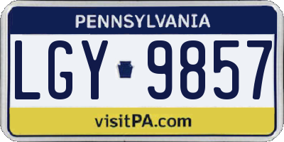 PA license plate LGY9857