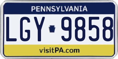 PA license plate LGY9858