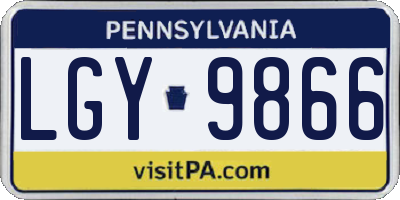 PA license plate LGY9866