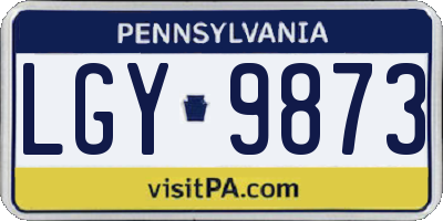 PA license plate LGY9873