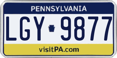 PA license plate LGY9877