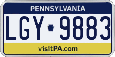 PA license plate LGY9883
