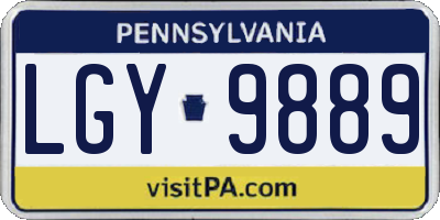 PA license plate LGY9889