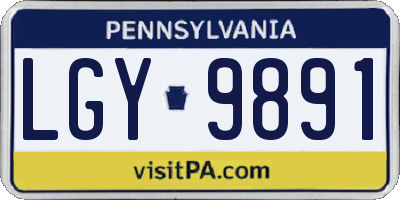 PA license plate LGY9891