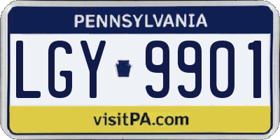 PA license plate LGY9901