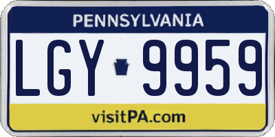 PA license plate LGY9959