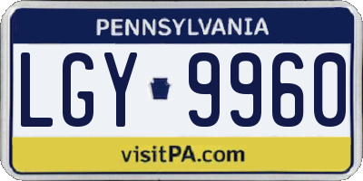 PA license plate LGY9960