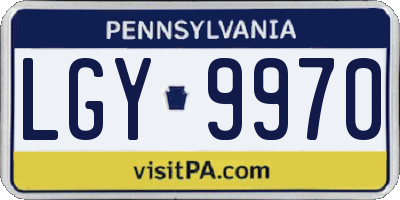 PA license plate LGY9970