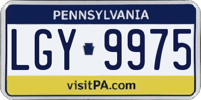 PA license plate LGY9975