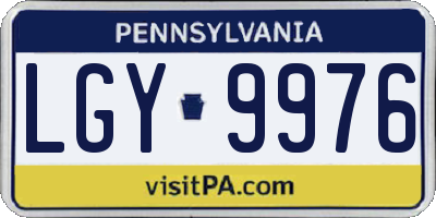 PA license plate LGY9976