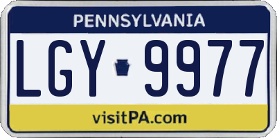 PA license plate LGY9977