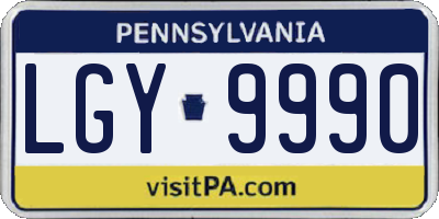 PA license plate LGY9990