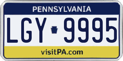 PA license plate LGY9995