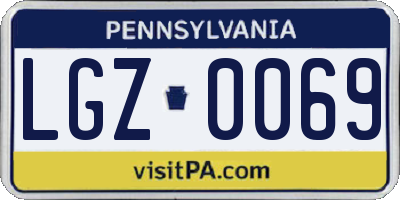 PA license plate LGZ0069