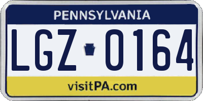PA license plate LGZ0164