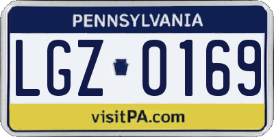 PA license plate LGZ0169