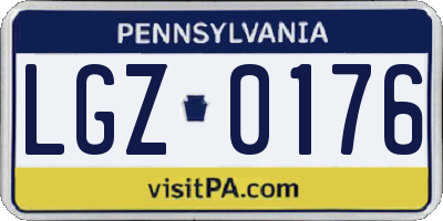 PA license plate LGZ0176