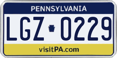 PA license plate LGZ0229