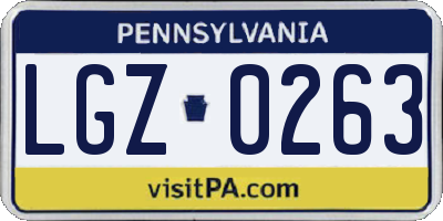 PA license plate LGZ0263