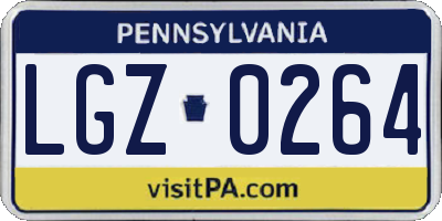 PA license plate LGZ0264