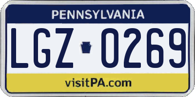 PA license plate LGZ0269