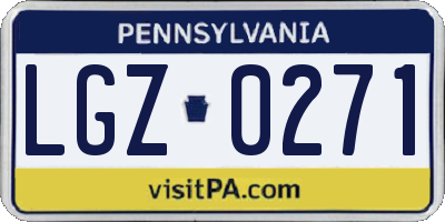 PA license plate LGZ0271