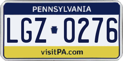 PA license plate LGZ0276