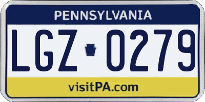 PA license plate LGZ0279