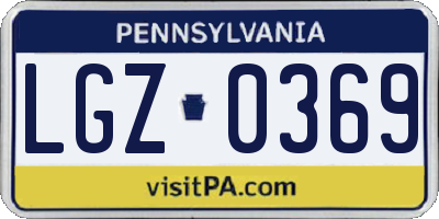 PA license plate LGZ0369