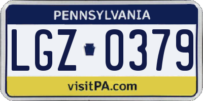 PA license plate LGZ0379