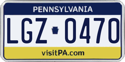 PA license plate LGZ0470