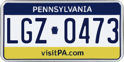 PA license plate LGZ0473