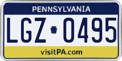 PA license plate LGZ0495