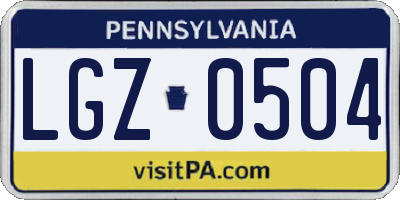 PA license plate LGZ0504
