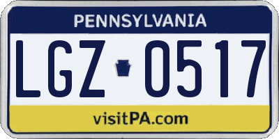 PA license plate LGZ0517