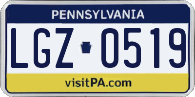 PA license plate LGZ0519